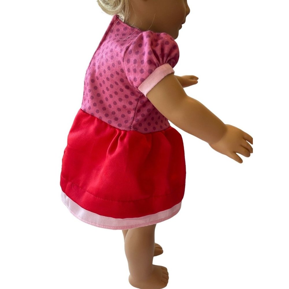 Doll Clothes Accessory Red Dress With Polka Dots Fits 18” American Girl Dolls - Picture 3 of 6